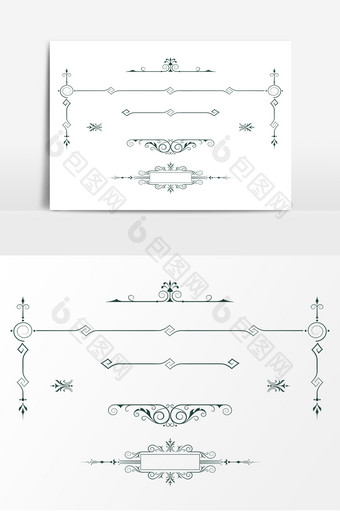欧式花边线条AI矢量素材图片