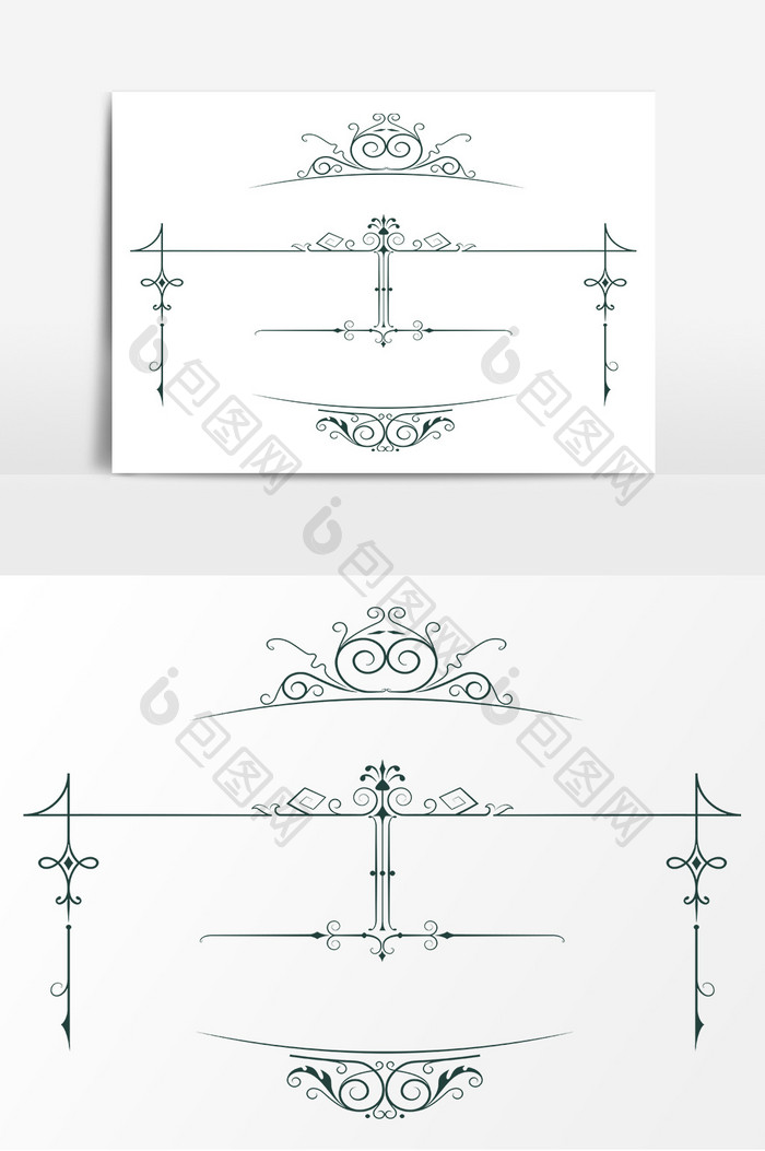 欧式装饰花边线条AI矢量素材
