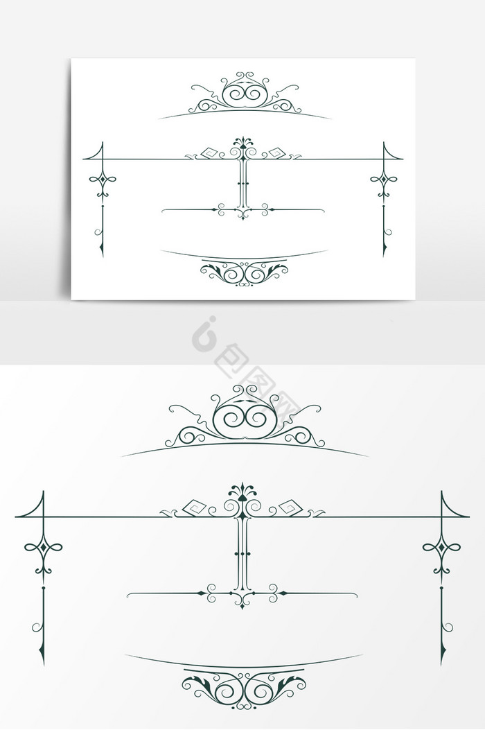 欧式装饰花边线条AI图片