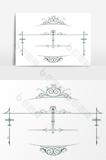 欧式装饰花边线条AI矢量素材图片