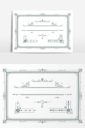 欧式花边框线条AI矢量素材