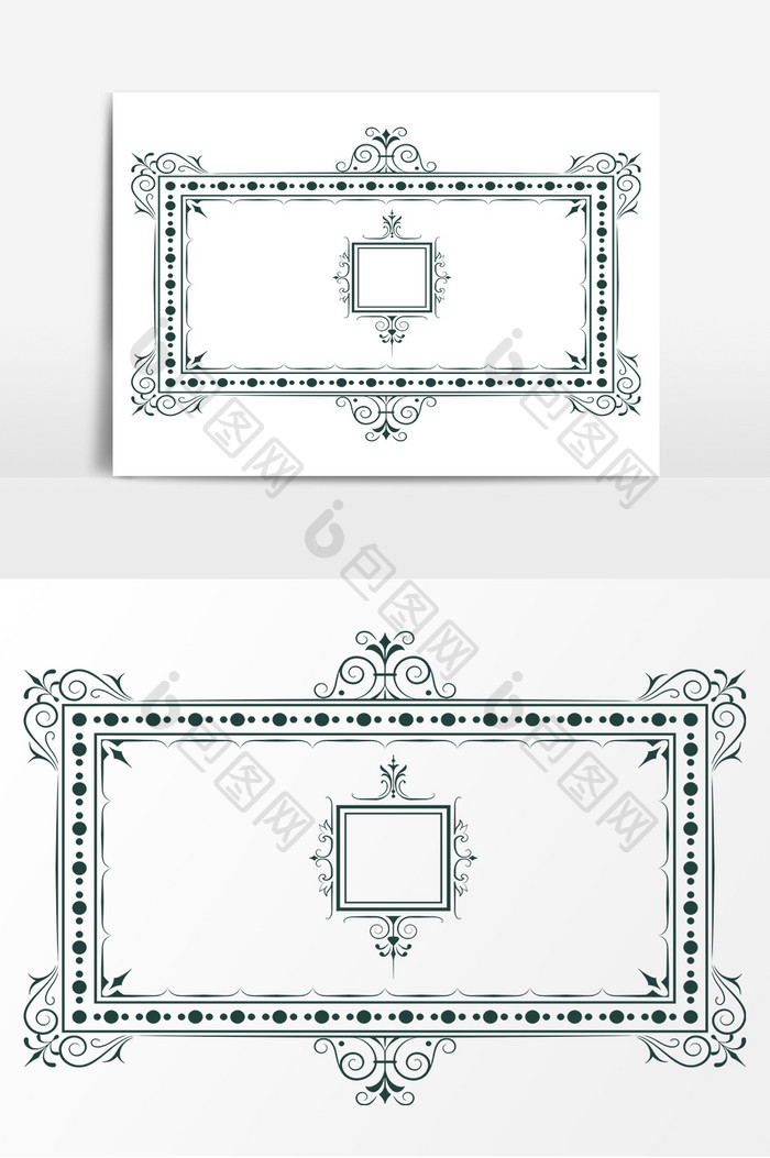 欧式大气花边框AI矢量素材