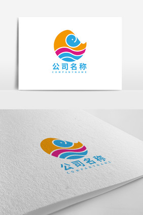 抽象简约大象头商务通用logo标志设计