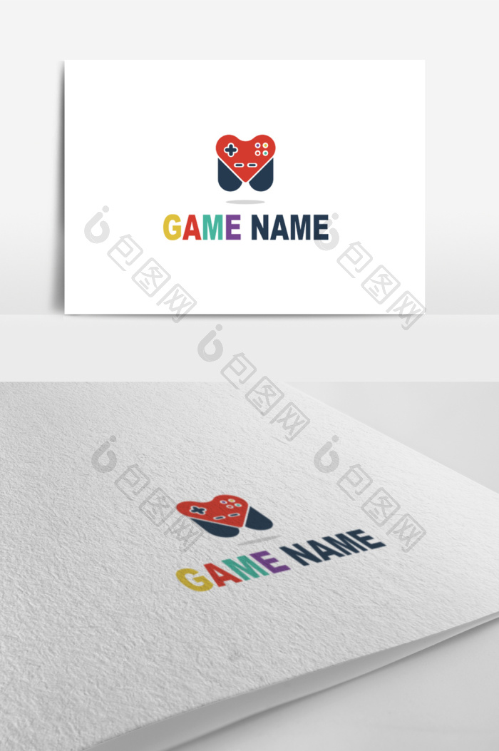 彩色游戏手柄logo模板-包图网