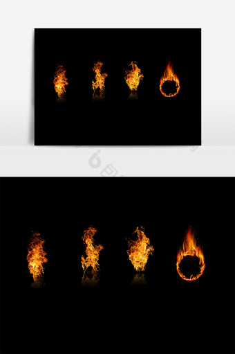 手绘火焰装饰设计元素图片