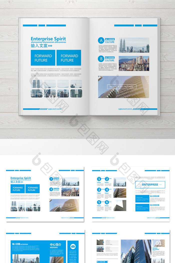 蓝色 简约 企业整套宣传画册设计