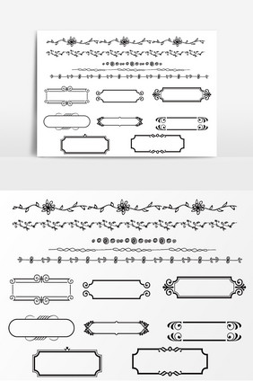 欧式花藤边框唯美元素