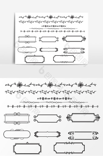 欧式花藤边框唯美元素图片