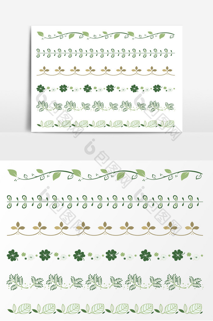 唯美植物花边分隔线 Ai素材 包图网