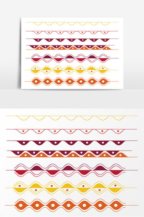 质感简约矢量波浪分割线