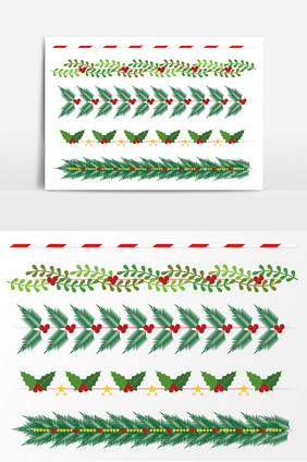 质感唯美圣诞花边素材矢量图