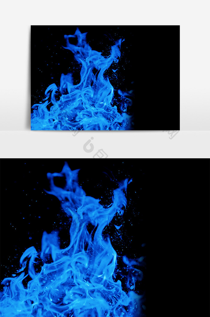 蓝色火焰设计元素