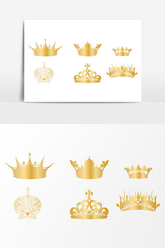 手绘金色王冠插画 Psd素材 包图网
