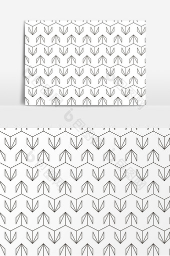 简约矢量黑色线条无缝拼接底纹下载图片