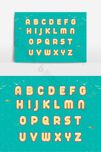 26字母黄色创意饼干字体设计元素图片
