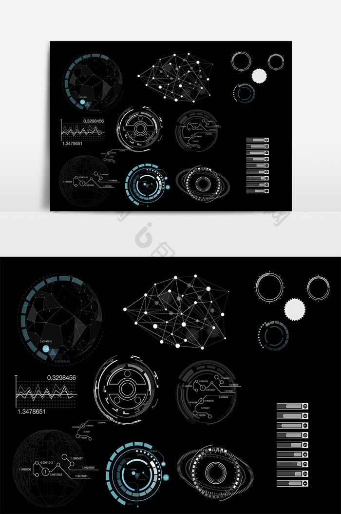 HUD科技线条统计图片图片