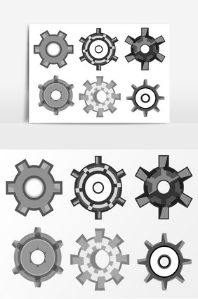 多种齿轮矢量效果元素