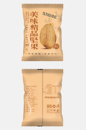 简约插画图形精品坚果食品包装设计