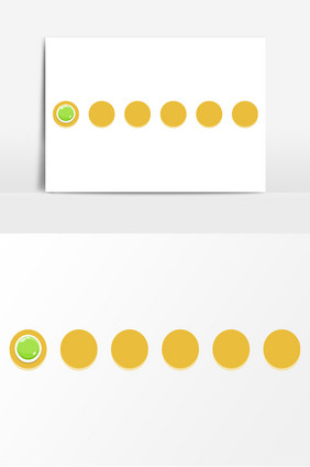 黄色圆点按钮边框AI矢量元素