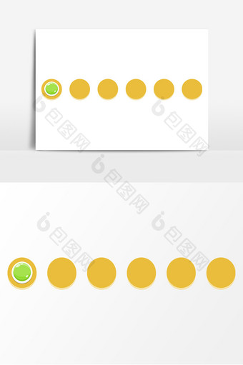 黄色圆点按钮边框AI矢量元素图片