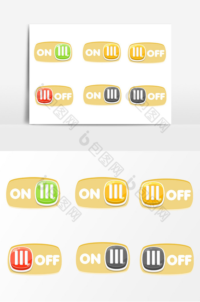 彩色开关按钮边框AI图片图片