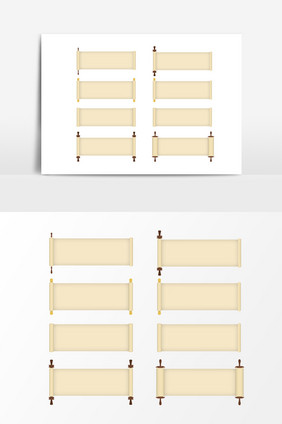 手绘卷轴边框元素设计