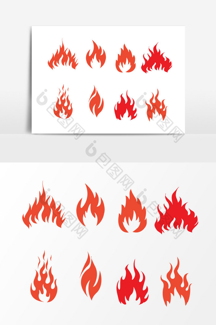 手绘火焰装饰图案元素