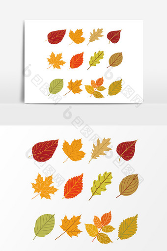 秋季树叶设计元素图片