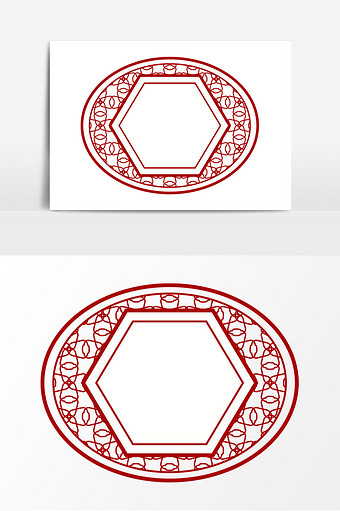 新年花纹边框素材 包图网