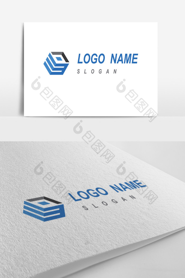 蓝色立体企业logo