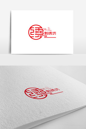 个性清新刺绣工作室标志logo设计