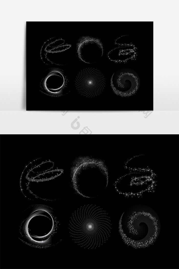 白色光圈效果设计元素
