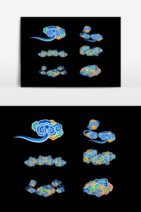 祥云装饰图案设计元素