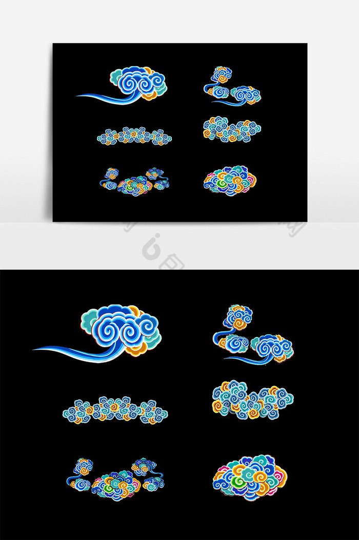 祥云装饰图案设计元素
