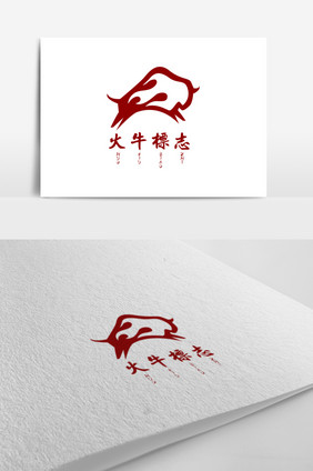 动物牛标志logo设计