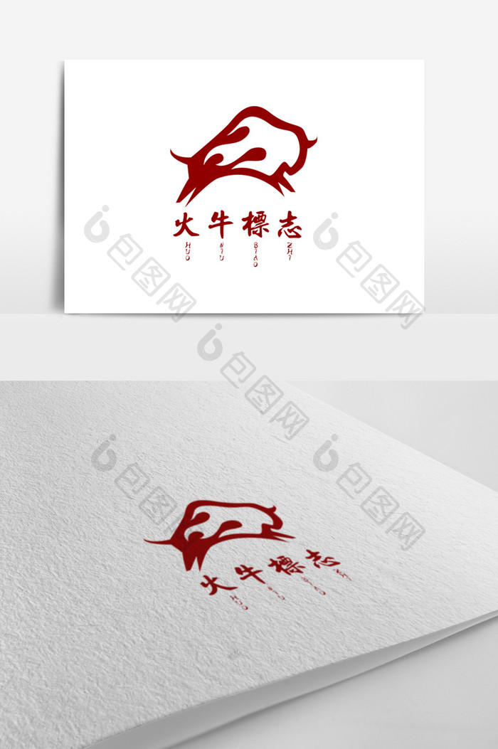 动物牛标志logo设计