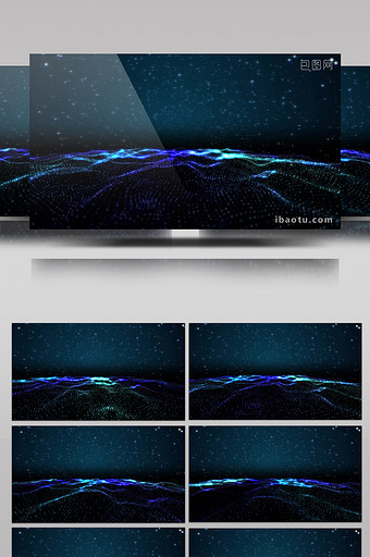 炫酷蓝色科技互联网粒子运动背景视频素材图片
