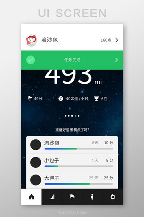 base扁平运动APP用户统计数据UI