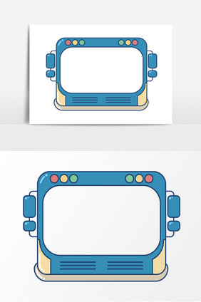 卡通汽车车头边框元素