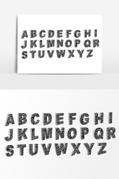 树枝英文字母矢量图形图标