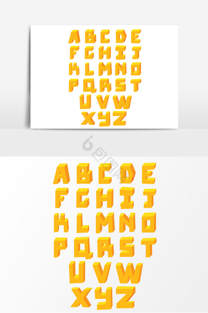 3D英文字母效果图片
