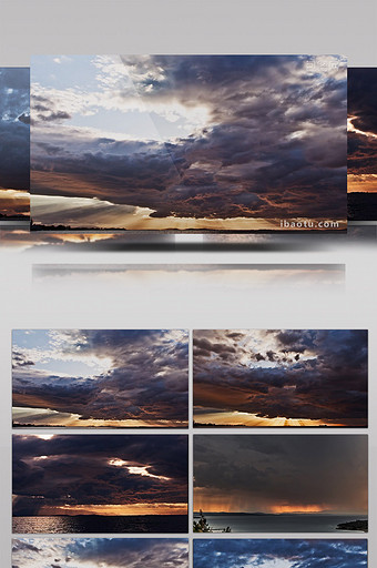 壮观的海上云层变化延时摄影图片