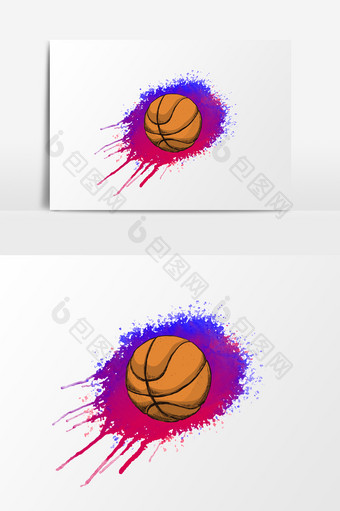 篮球水彩风创意比赛NBA训练运动元素图片