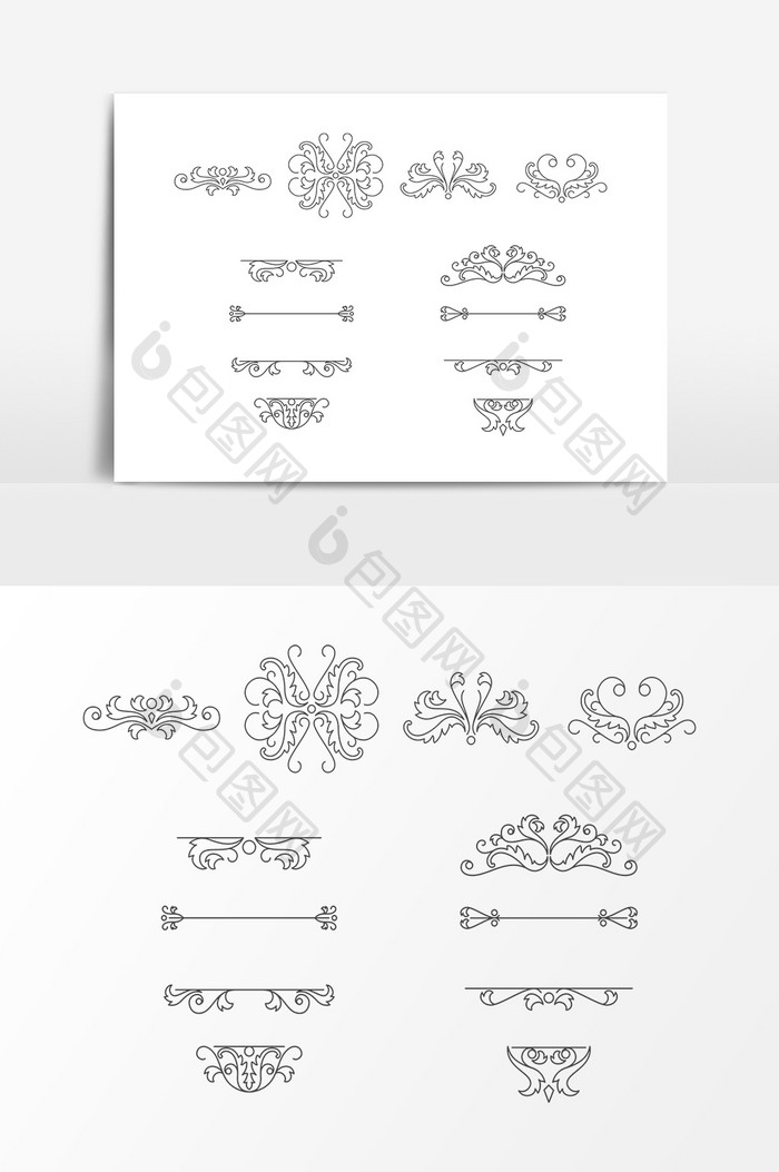 手绘花纹装饰图案元素设计
