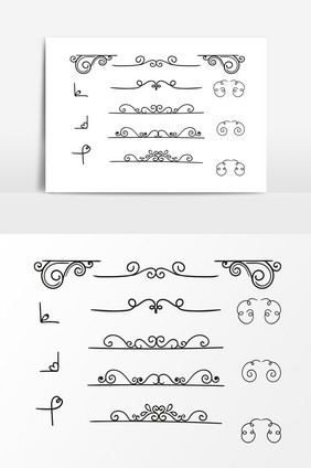 手绘花纹装饰元素设计