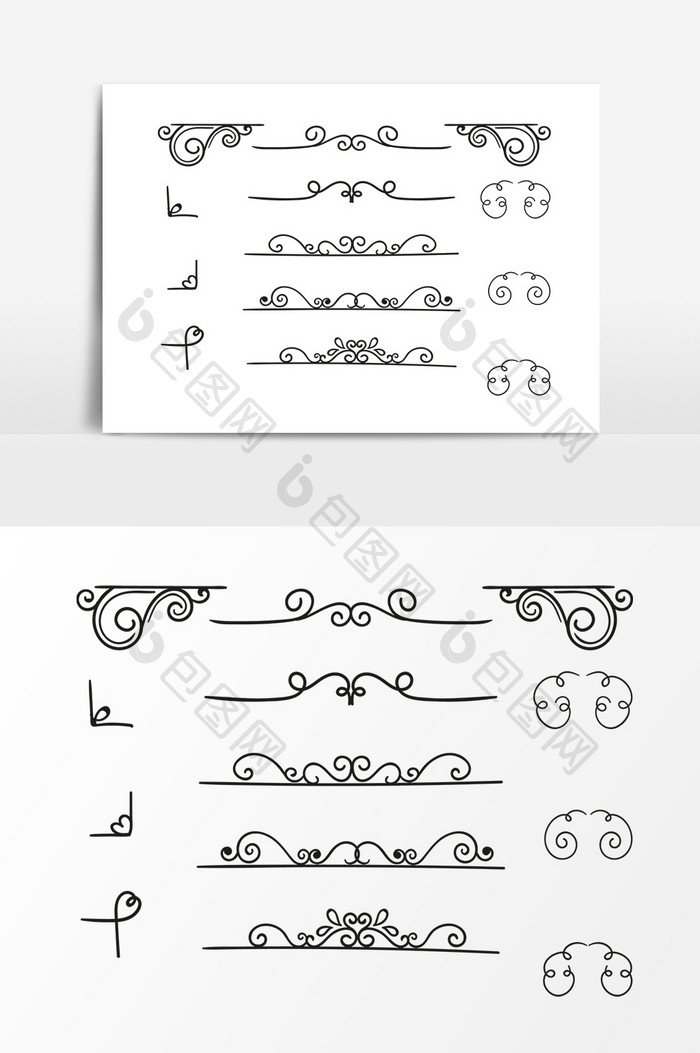 手绘花纹装饰元素设计