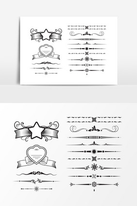 矢量标签装饰边框元素
