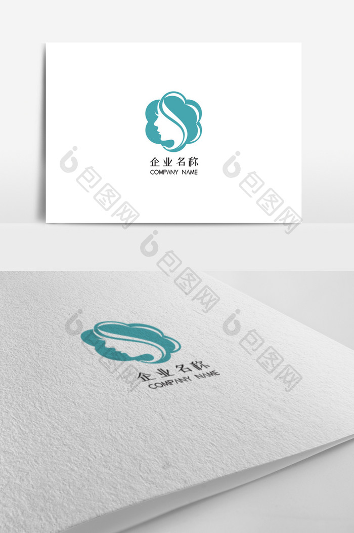 时尚美容美发发型logo设计