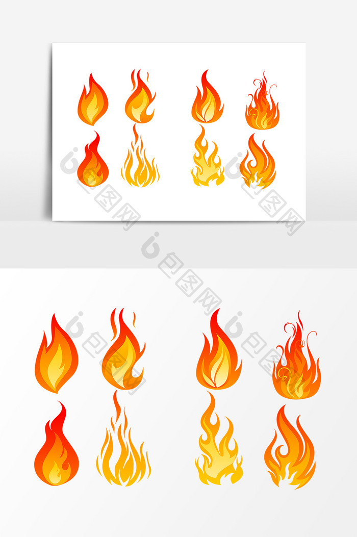 手绘火焰图案设计元素