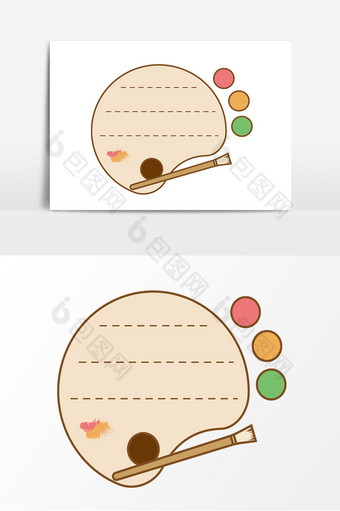 卡通调色板边框元素图片